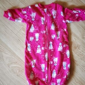 3/$15 Carter Snowman Pink sleeper